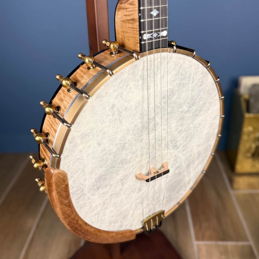 Ome Wicklow 11" 19-Fret Tenor Curly Maple Openback Banjo with Vintage Tone Ring