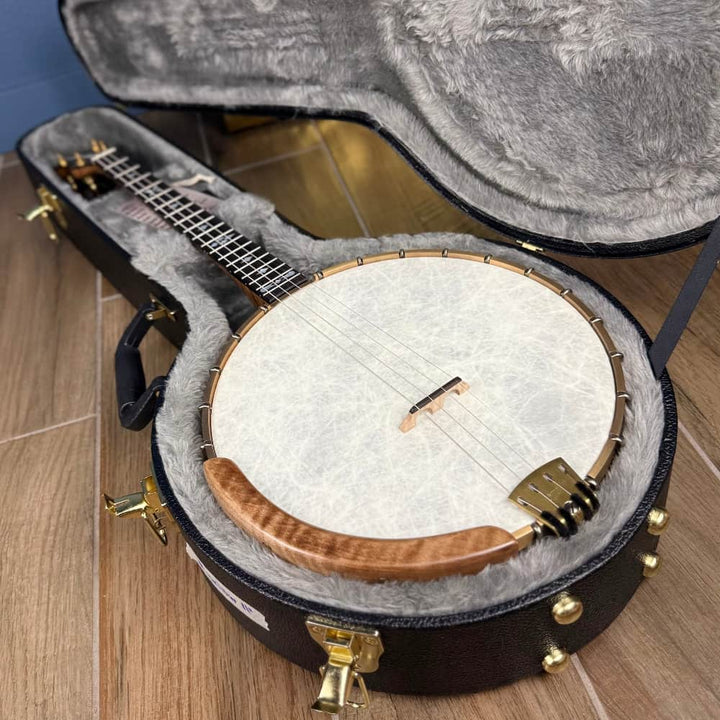 Ome Wicklow 11" 19-Fret Tenor Curly Maple Openback Banjo with Vintage Tone Ring
