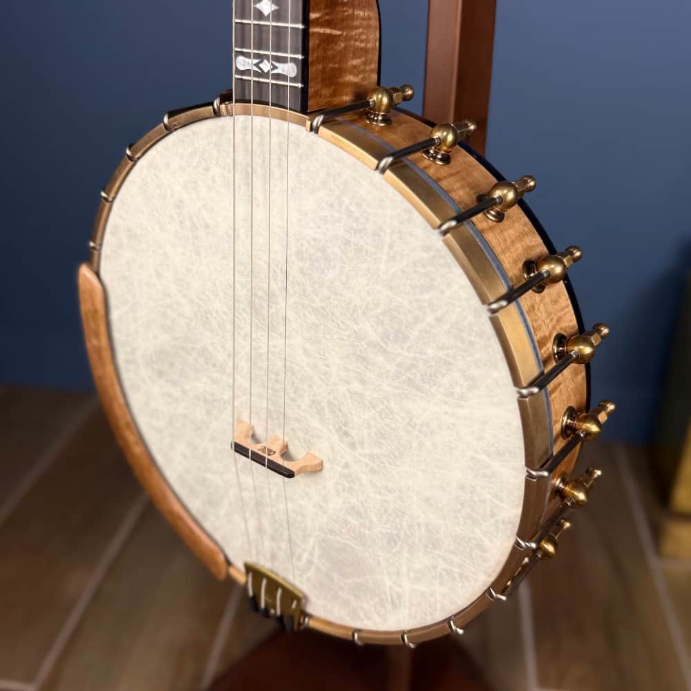 Ome Wicklow 11" 19-Fret Tenor Curly Maple Openback Banjo with Vintage Tone Ring
