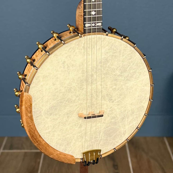 Ome Wicklow 11" 19-Fret Tenor Curly Maple Openback Banjo with Vintage Tone Ring