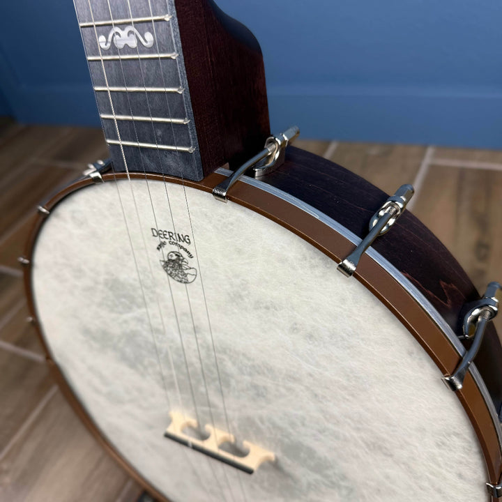 Custom Deering Artisan Goodtime Americana Banjo with Bronze Hardware and Fiberskin Head Deering 5 String Banjos angle front