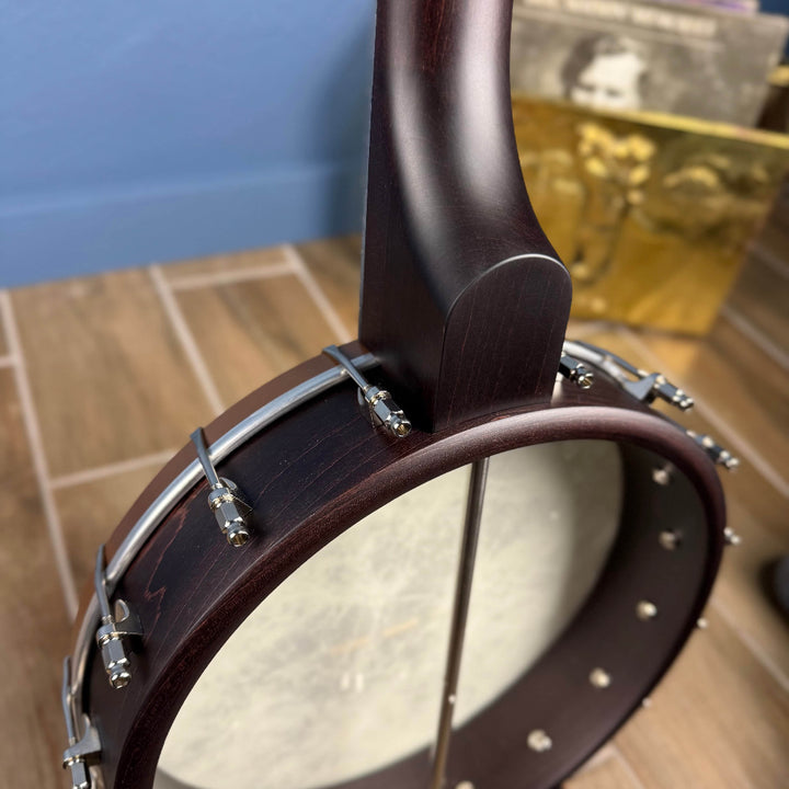 Custom Deering Artisan Goodtime Americana Banjo with Bronze Hardware and Fiberskin Head Deering 5 String Banjos closeup back