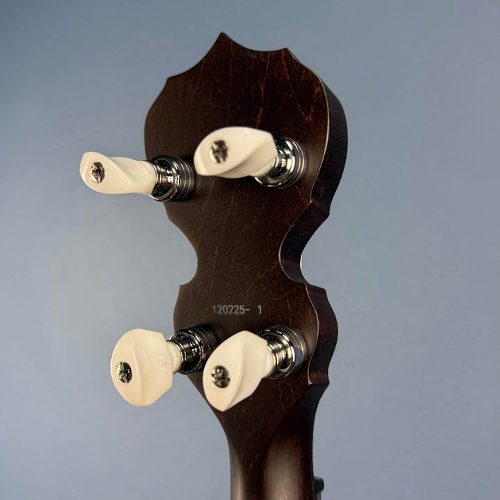 Custom Deering Artisan Goodtime Americana Banjo with Bronze Hardware and Fiberskin Head Deering 5 String Banjos headstock back