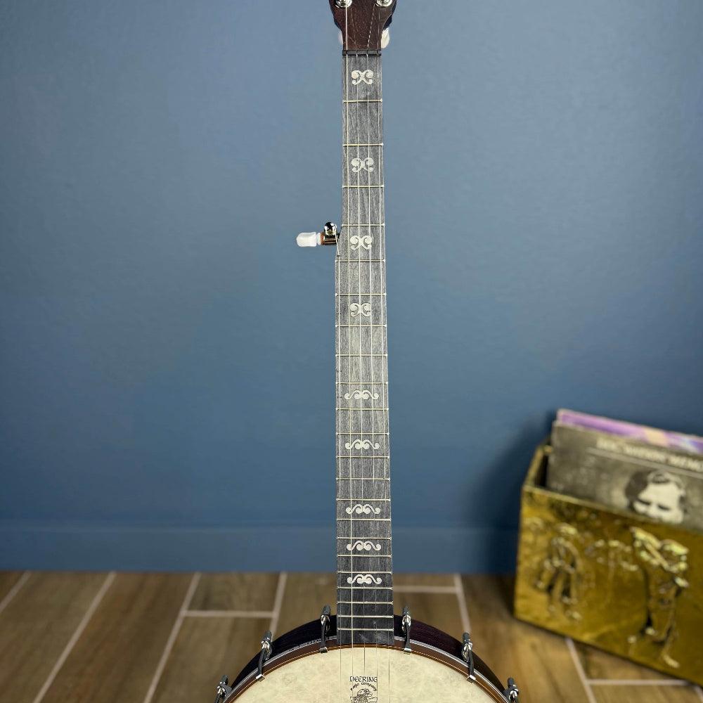 Custom Deering Artisan Goodtime Americana Banjo with Bronze Hardware and Fiberskin Head Deering 5 String Banjos full neck