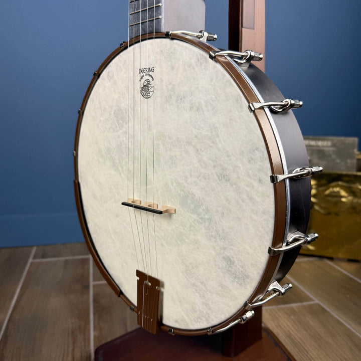 Custom Deering Artisan Goodtime Americana Banjo with Bronze Hardware and Fiberskin Head Deering 5 String Banjos angle left