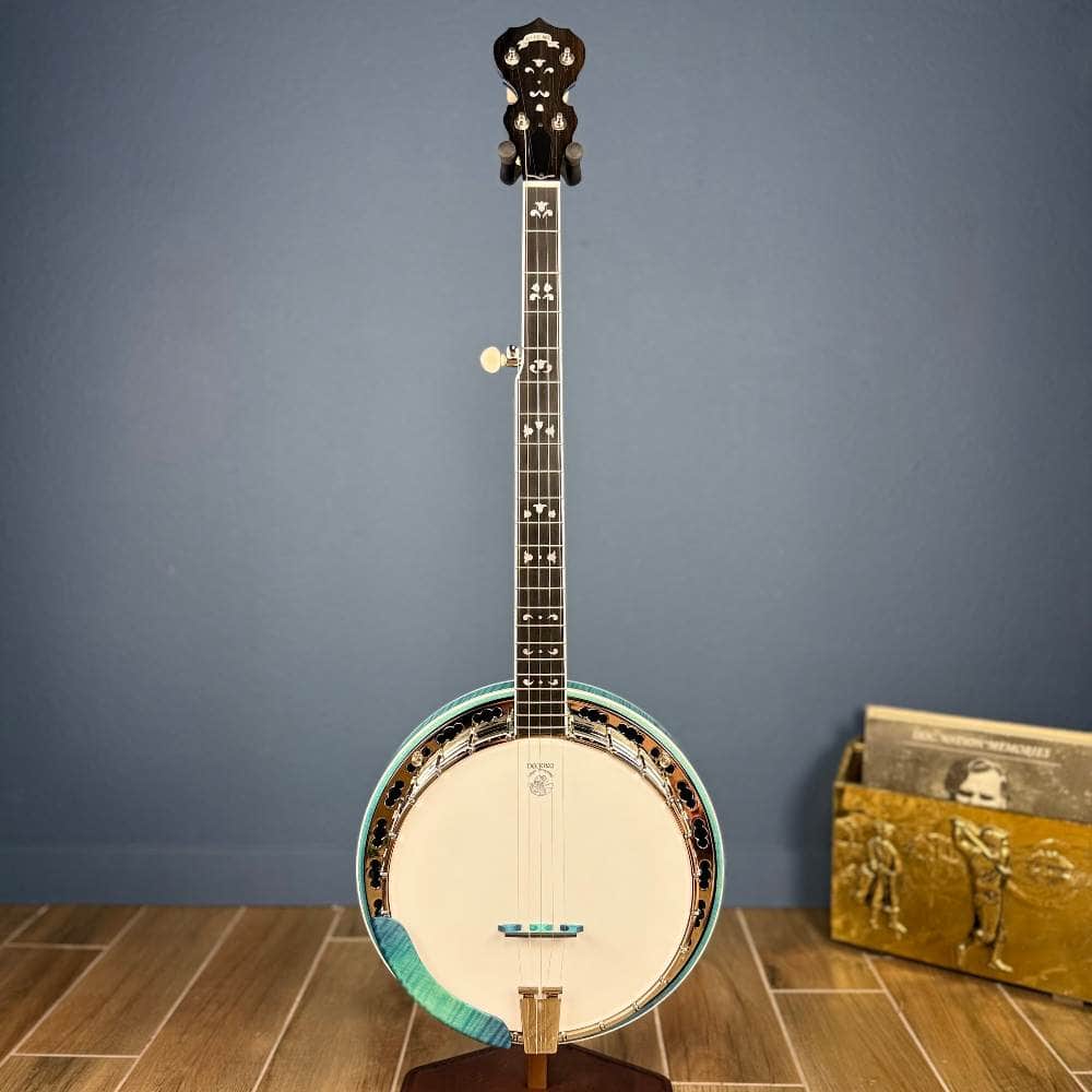 Custom Deering Maple Blossom Caribbean Blue Fade 5-String Banjo Deering 5 String Banjos Default