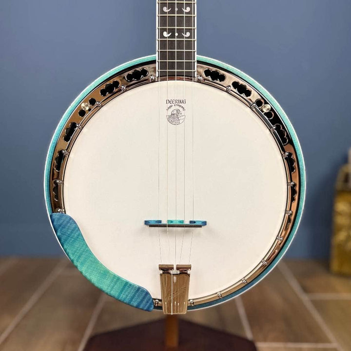Custom Deering Maple Blossom Caribbean Blue Fade 5-String Banjo Deering 5 String Banjos Default