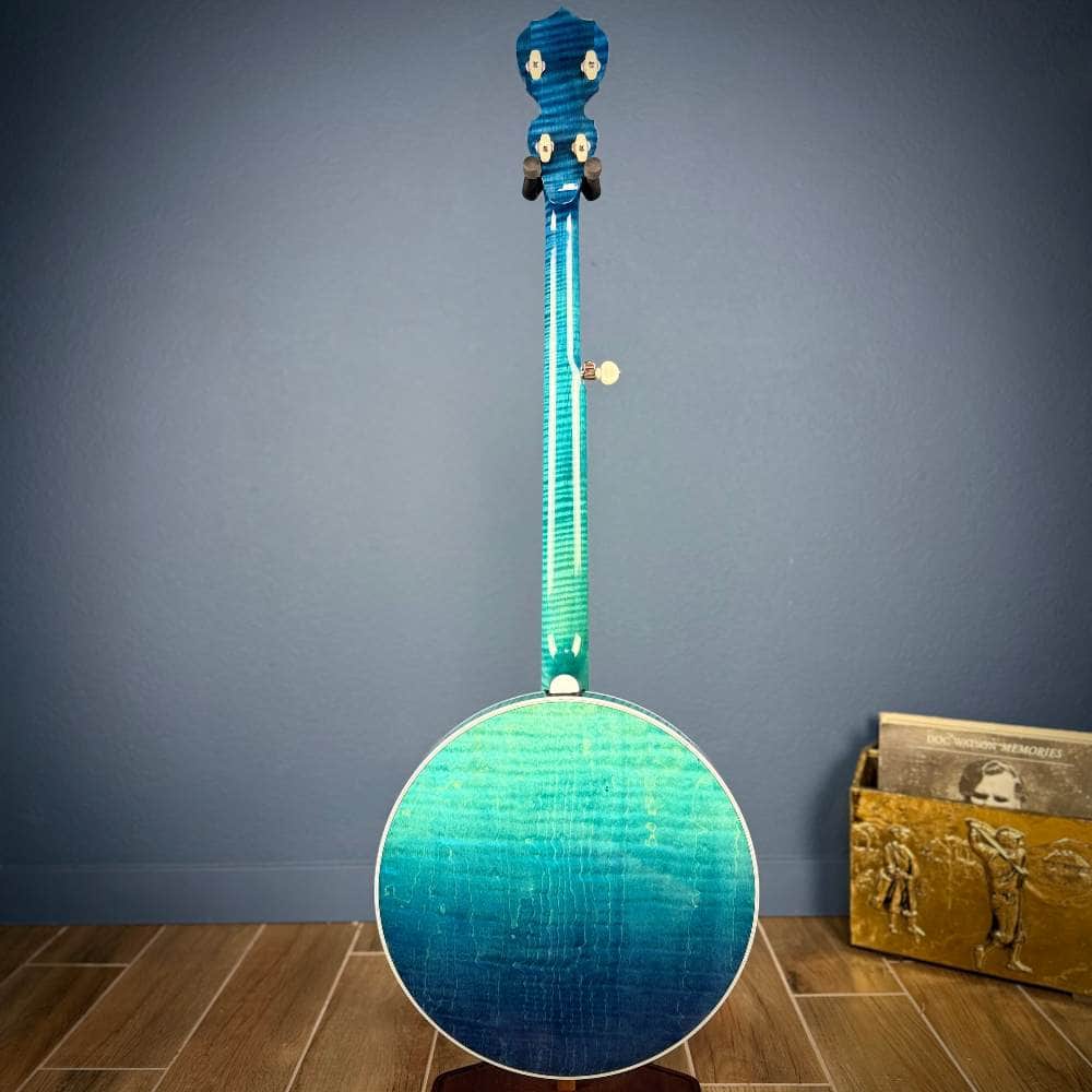 Custom Deering Maple Blossom Caribbean Blue Fade 5-String Banjo Deering 5 String Banjos Default