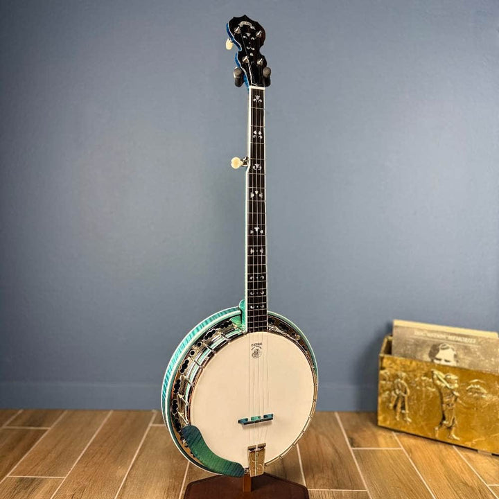 Custom Deering Maple Blossom Caribbean Blue Fade 5-String Banjo Deering 5 String Banjos Default