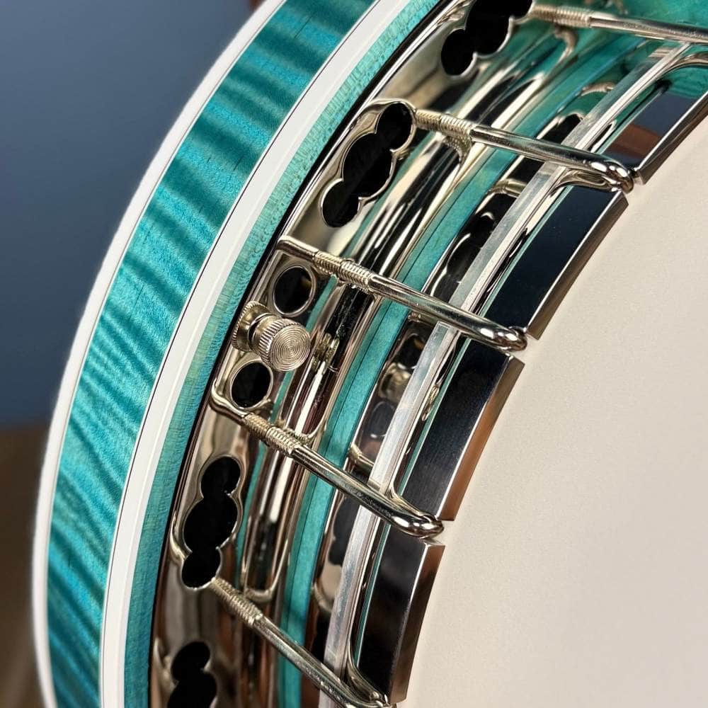 Custom Deering Maple Blossom Caribbean Blue Fade 5-String Banjo Deering 5 String Banjos Default
