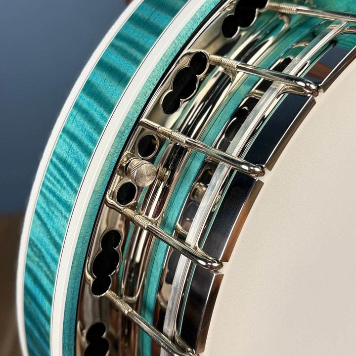 Custom Deering Maple Blossom Caribbean Blue Fade 5-String Banjo Deering 5 String Banjos Default
