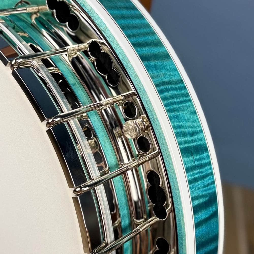 Custom Deering Maple Blossom Caribbean Blue Fade 5-String Banjo Deering 5 String Banjos Default