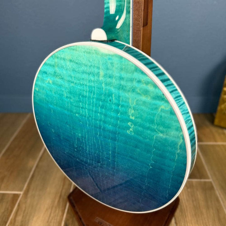 Custom Deering Maple Blossom Caribbean Blue Fade 5-String Banjo Deering 5 String Banjos Default