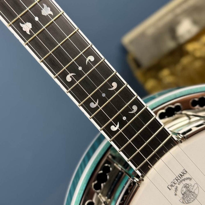 Custom Deering Maple Blossom Caribbean Blue Fade 5-String Banjo Deering 5 String Banjos Default