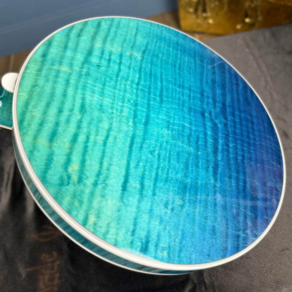 Custom Deering Maple Blossom Caribbean Blue Fade 5-String Banjo Deering 5 String Banjos Default