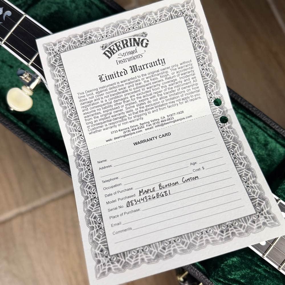 Custom Deering Maple Blossom Caribbean Blue Fade 5-String Banjo Deering 5 String Banjos Default