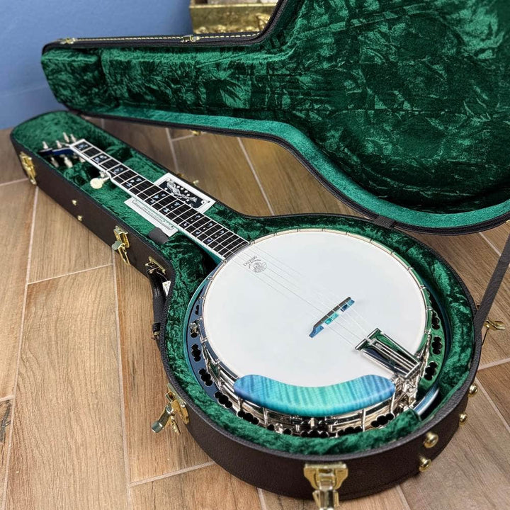 Custom Deering Maple Blossom Caribbean Blue Fade 5-String Banjo Deering 5 String Banjos Default