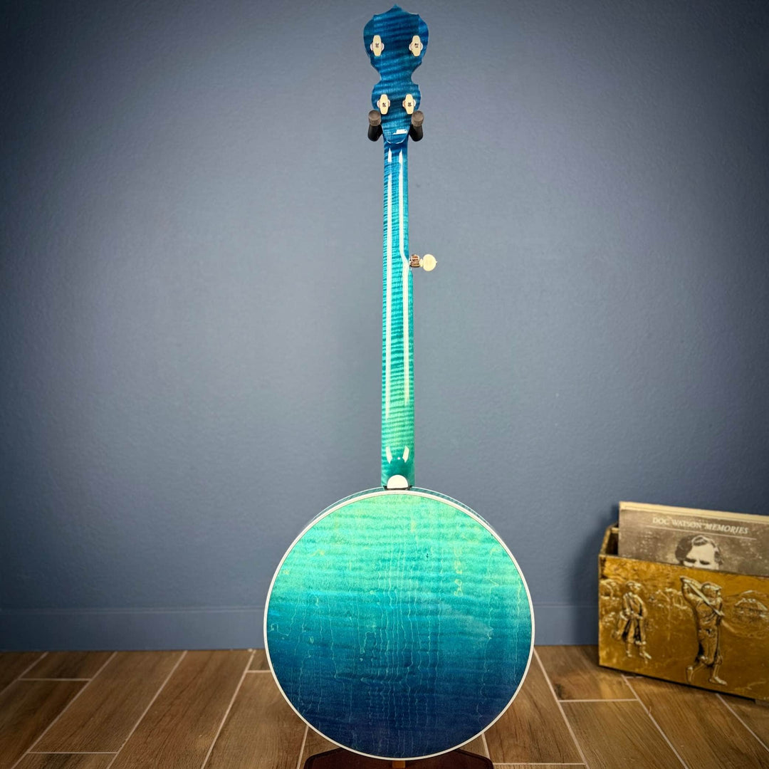 Custom Deering Maple Blossom Caribbean Blue Fade 5-String Banjo Deering 5 String Banjos Default