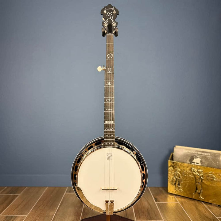 Custom Deering Rustic Wreath 5 String Banjo with Speed Finish Neck Deering 5 String Banjos