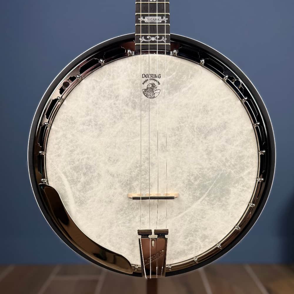 Custom Deering Sierra 19-Fret Tenor Banjo with Pre-War Flange & Fiberskyn Head Deering 4 String Banjos