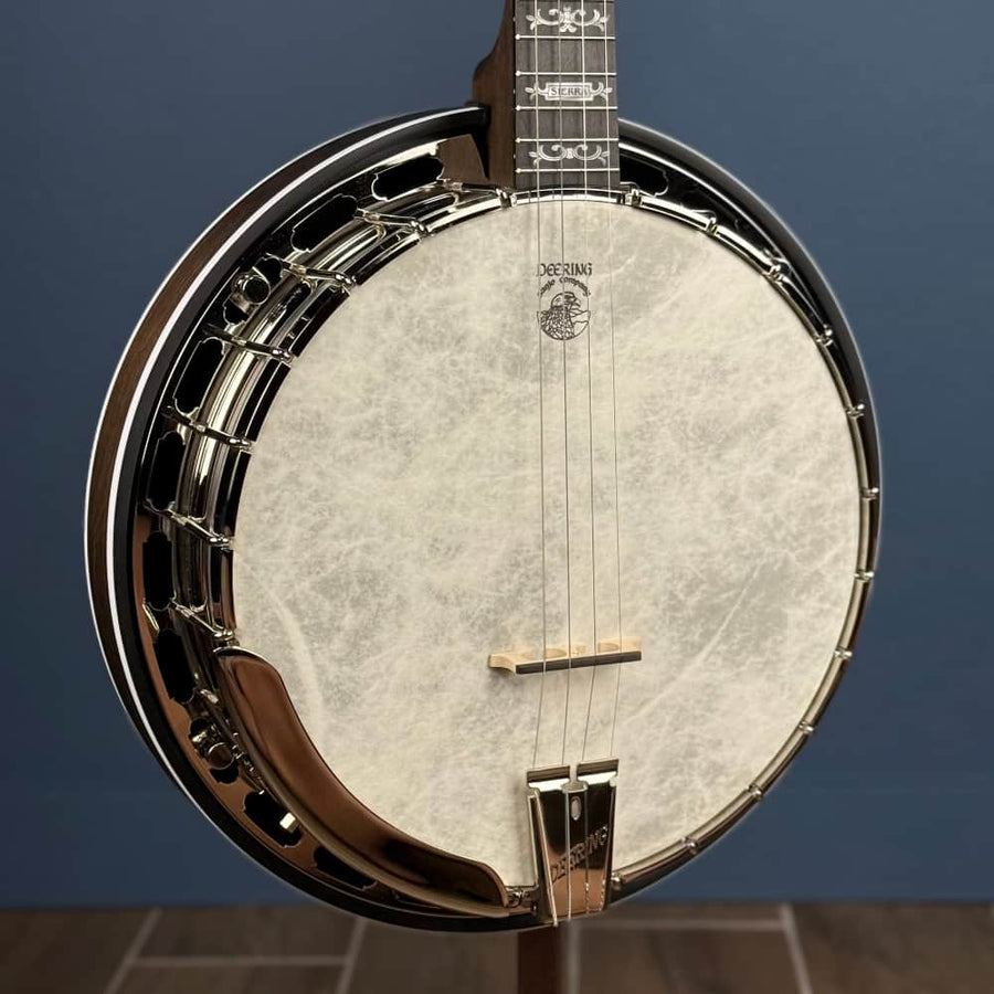 Custom Deering Sierra 19-Fret Tenor Banjo with Pre-War Flange & Fiberskyn Head Deering 4 String Banjos