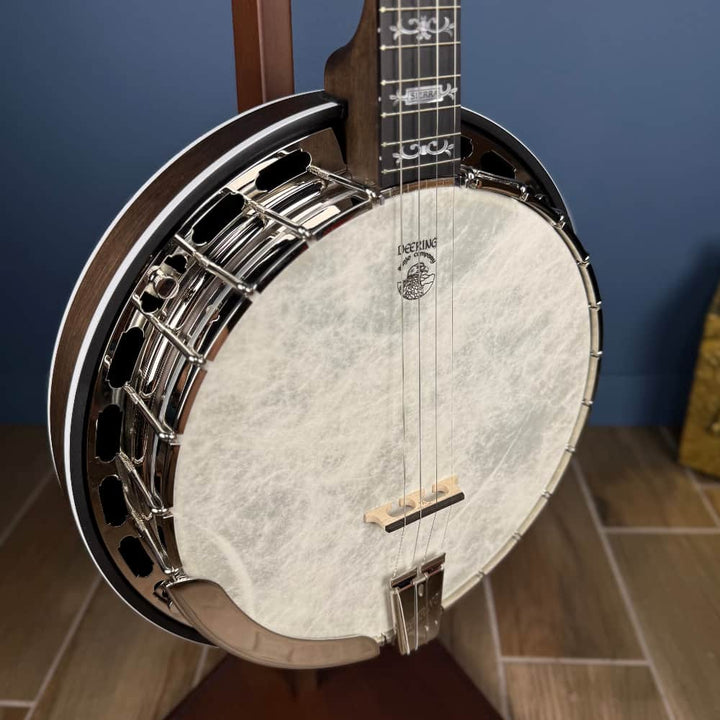 Custom Deering Sierra 19-Fret Tenor Banjo with Pre-War Flange & Fiberskyn Head Deering 4 String Banjos