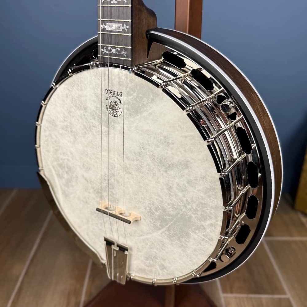 Custom Deering Sierra 19-Fret Tenor Banjo with Pre-War Flange & Fiberskyn Head Deering 4 String Banjos