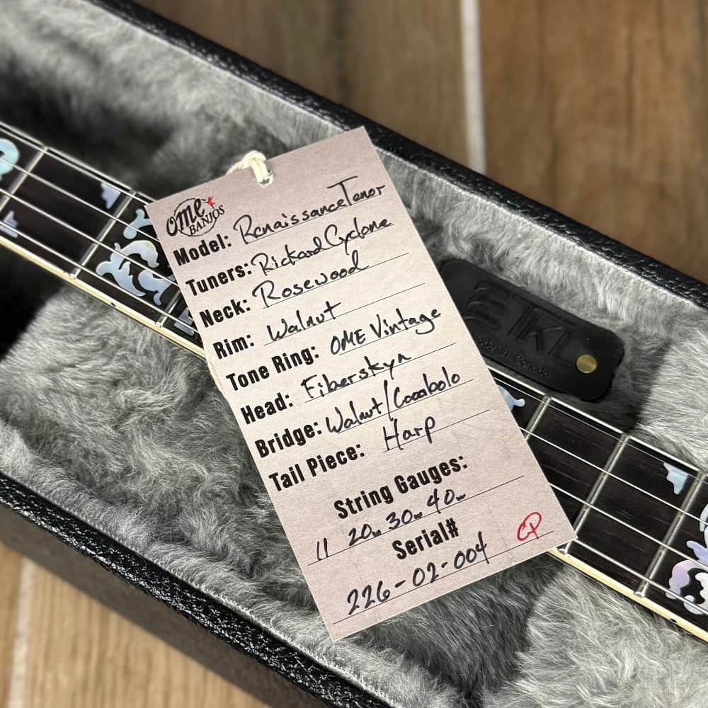 Custom Ome 11" 19-Fret Tenor Walnut Open Back Banjo Ome Banjos 4 String Banjos