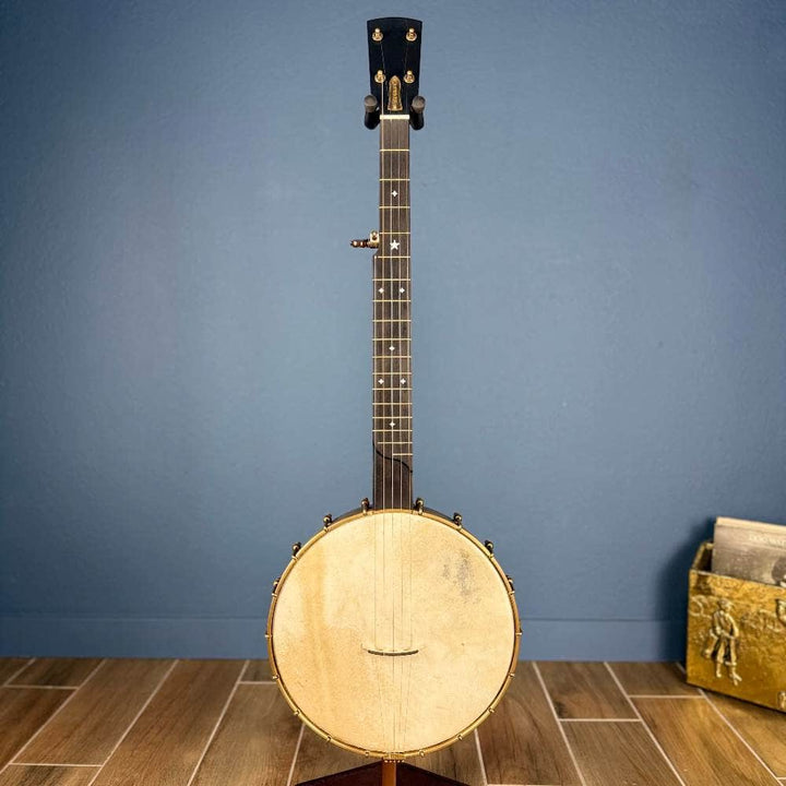Custom Rickard 12" Maple Spunover Brass Rim Banjo with Goat Skin Head Rickard 5 String Banjos