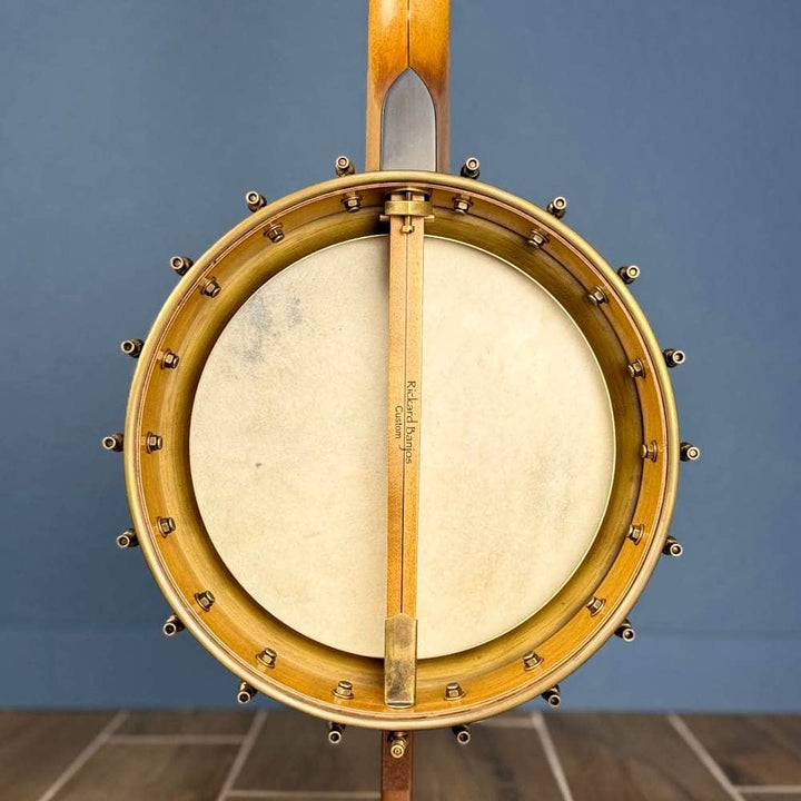 Custom Rickard 12" Maple Spunover Brass Rim Banjo with Goat Skin Head Rickard 5 String Banjos