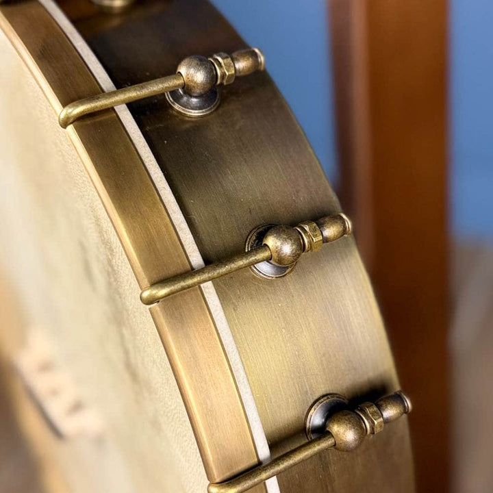 Custom Rickard 12" Maple Spunover Brass Rim Banjo with Goat Skin Head Rickard 5 String Banjos