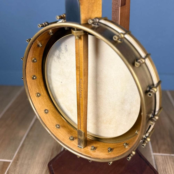 Custom Rickard 12" Maple Spunover Brass Rim Banjo with Goat Skin Head Rickard 5 String Banjos