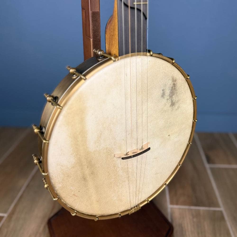 Custom Rickard 12" Maple Spunover Brass Rim Banjo with Goat Skin Head Rickard 5 String Banjos
