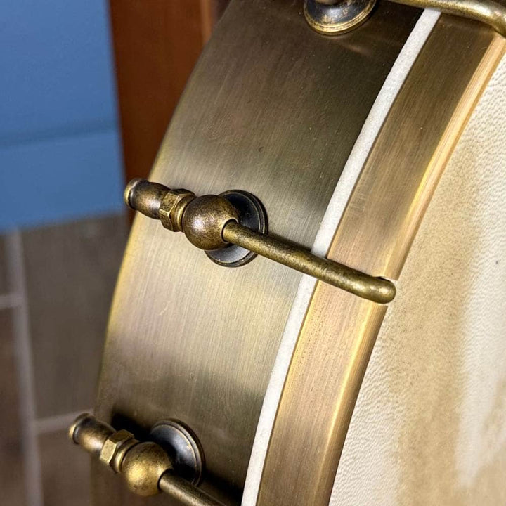Custom Rickard 12" Maple Spunover Brass Rim Banjo with Goat Skin Head Rickard 5 String Banjos