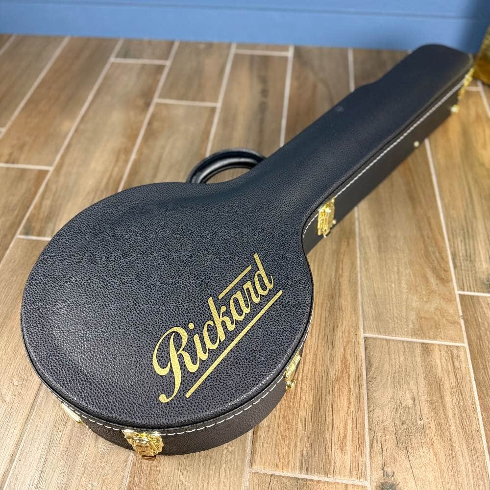 Custom Rickard 12" Maple Spunover Brass Rim Banjo with Goat Skin Head Rickard 5 String Banjos
