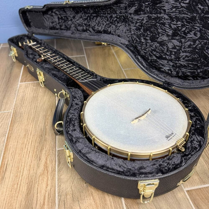Custom Rickard Dobson 11" Banjo Walnut with Purfling Band #1897 Rickard 5 String Openback Banjo