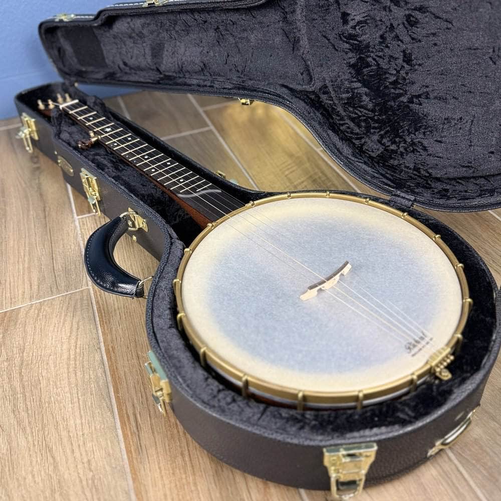 Custom Rickard Dobson 12" Banjo Walnut with Purfling Band #1893 Rickard 5 String Openback Banjo