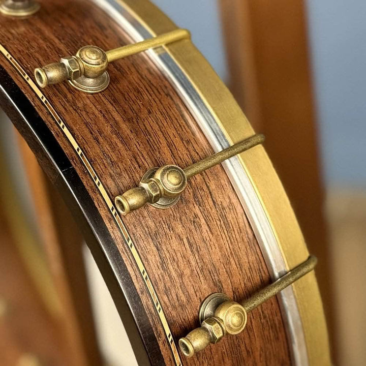 Custom Rickard Dobson 12" Banjo Walnut with Purfling Band #1893 Rickard 5 String Openback Banjo