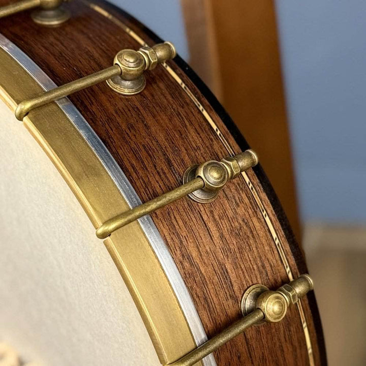 Custom Rickard Dobson 12" Banjo Walnut with Purfling Band #1893 Rickard 5 String Openback Banjo