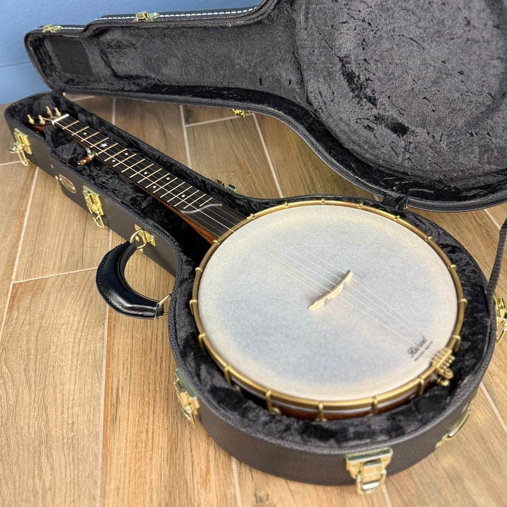 Custom Rickard Dobson 12" Banjo Walnut with Purfling Band Rickard 5 String Banjos