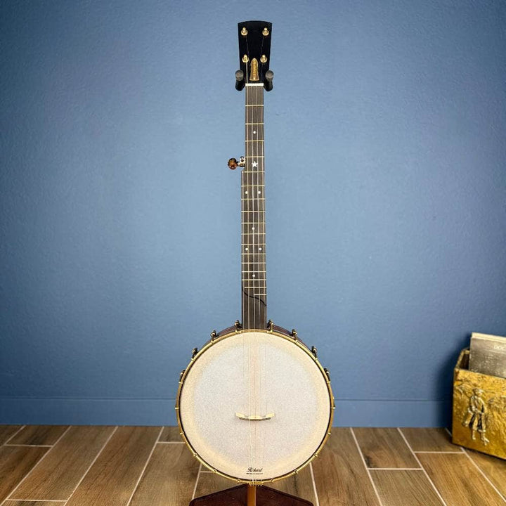 Custom Rickard Dobson 12" Banjo Walnut with Purfling Band Rickard 5 String Banjos