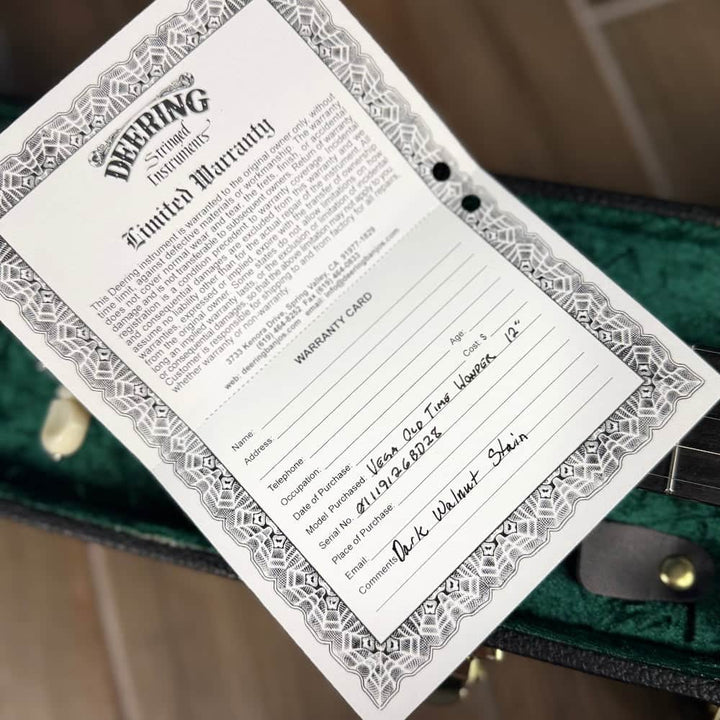 Custom Vega Old Time Wonder Banjo with 12" Rim Deering 5 String Banjos