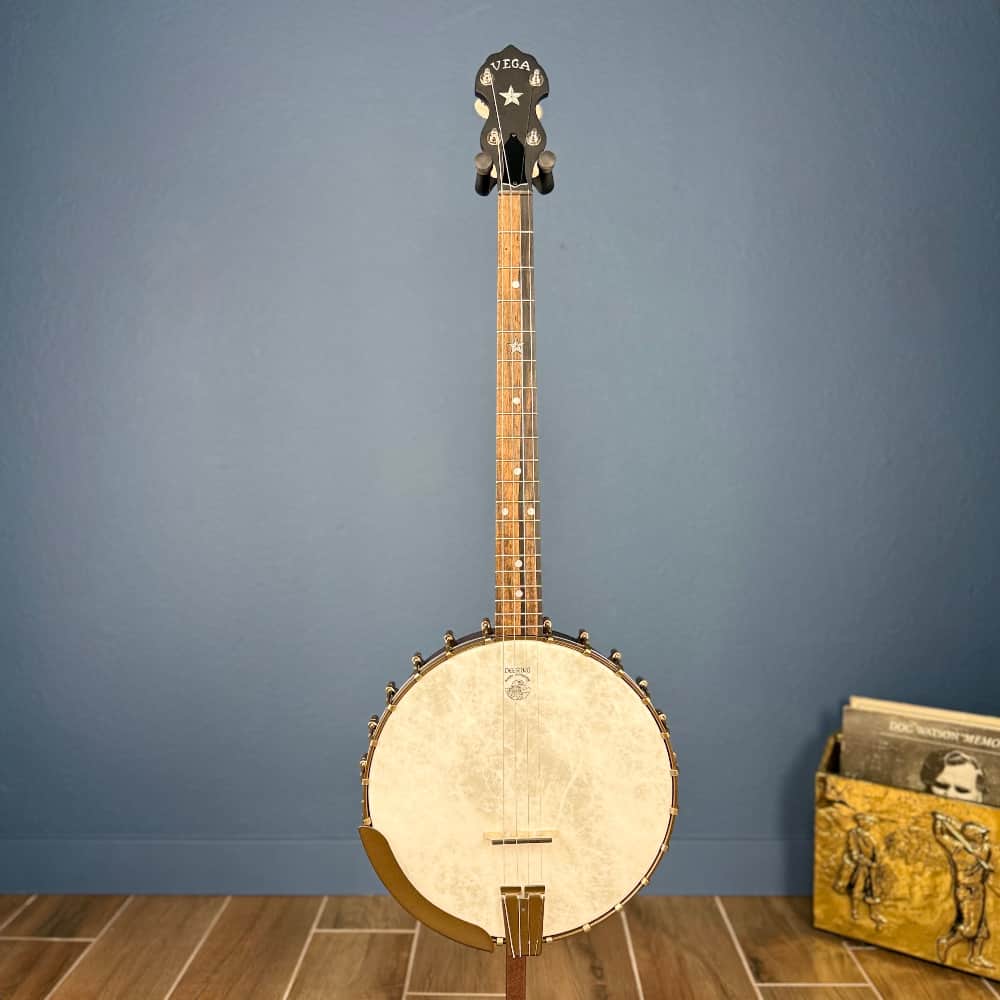 Custom Vega Senator 19-Fret Tenor Banjo with Fiberskin head, Vintage Star Hardware and Marbled Fretboard Deering 4 String Banjos Default