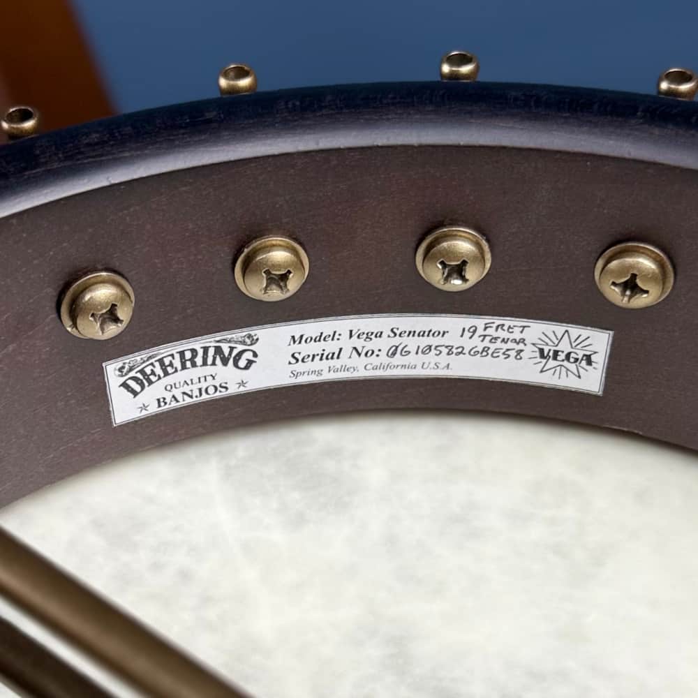 Custom Vega Senator 19-Fret Tenor Banjo with Fiberskin head, Vintage Star Hardware and Marbled Fretboard Deering 4 String Banjos Default