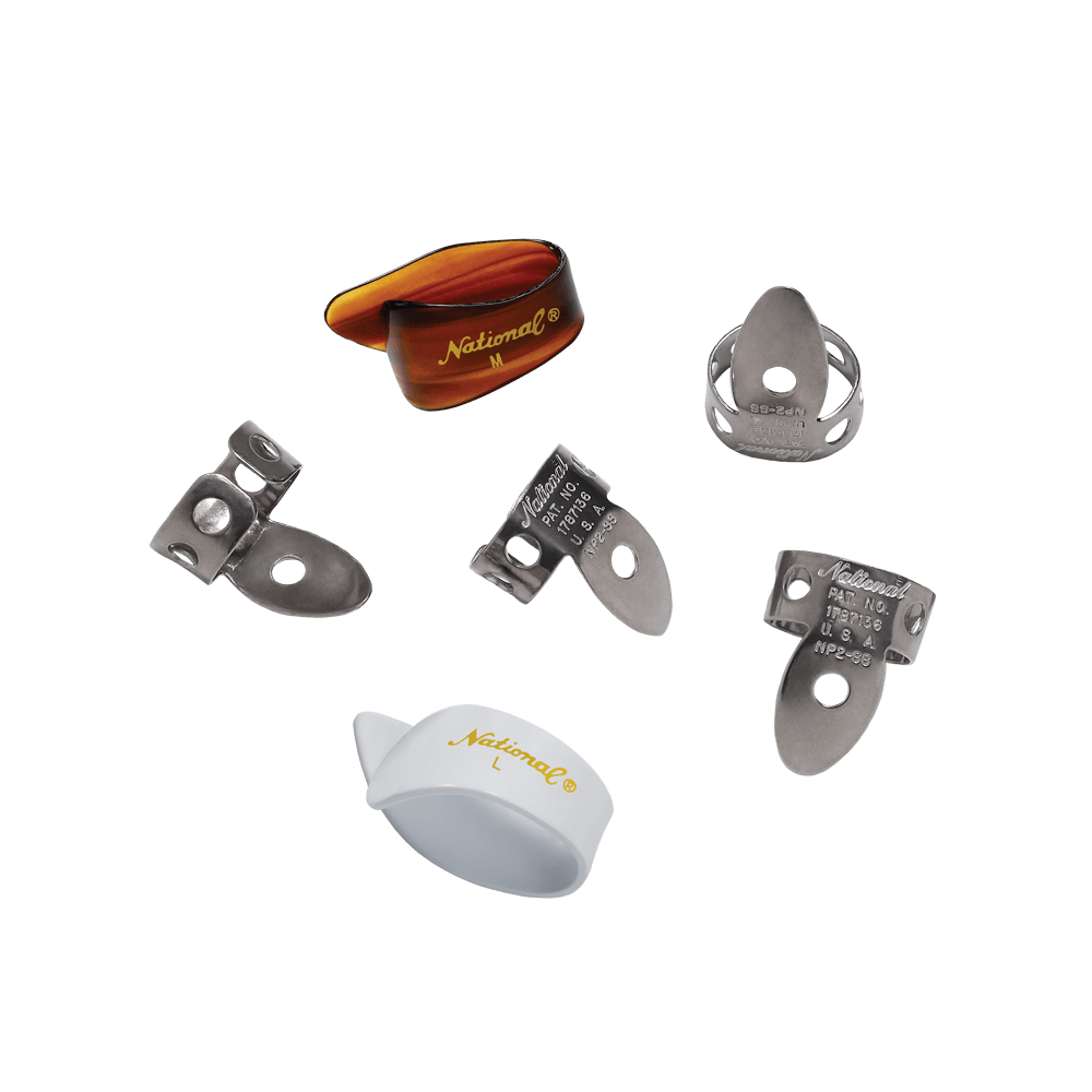 D'Addario National Finger Picks Stainless Steel Pick Bundle, 6 pack D'Addario Banjo Picks