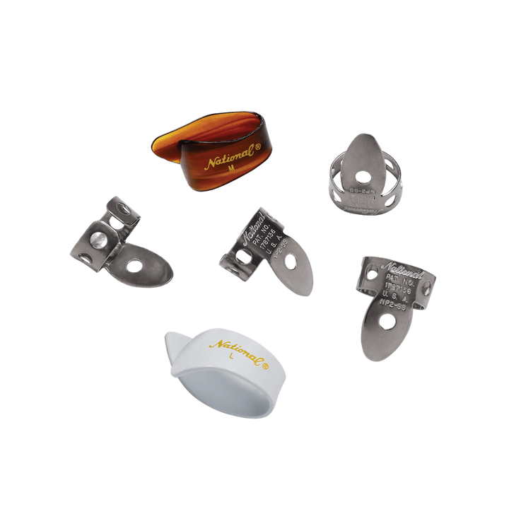 D'Addario National Finger Picks Stainless Steel Pick Bundle, 6 pack D'Addario Banjo Picks