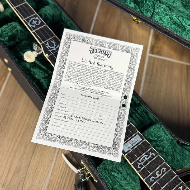 Deering Custom Golden Wreath Curly Maple 5-String Banjo Deering 5 String Banjos Default