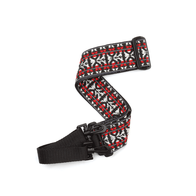 Hootenany Banjo Strap LM Products Banjo Straps Red and Silver