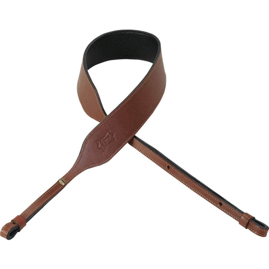 Levy's PMB32GF-BRN 2” Butter Leather Banjo Strap – Brown