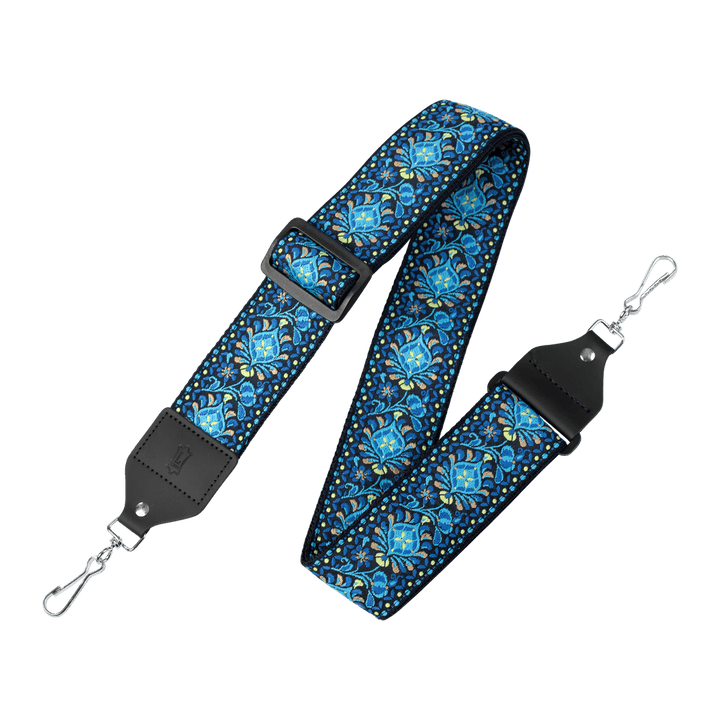 Levy's Hootenanny Banjo Strap Levy's Leathers Banjo Straps Blue and Yellow